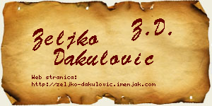 Željko Dakulović vizit kartica